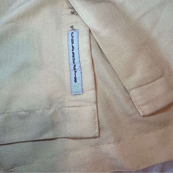 Cubavera Men's Button Down Shirt embroidered w instruments Yellow Cream size XXL - Picture 13 of 13